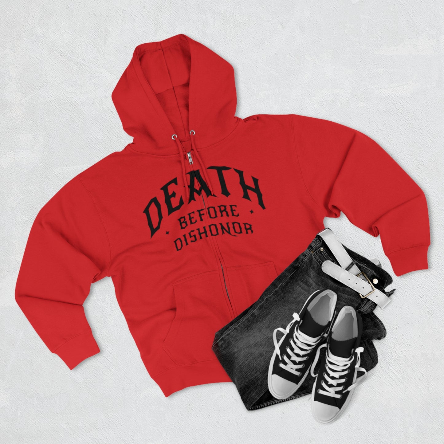 Death before dishonor Premium Full Zip Hoodie