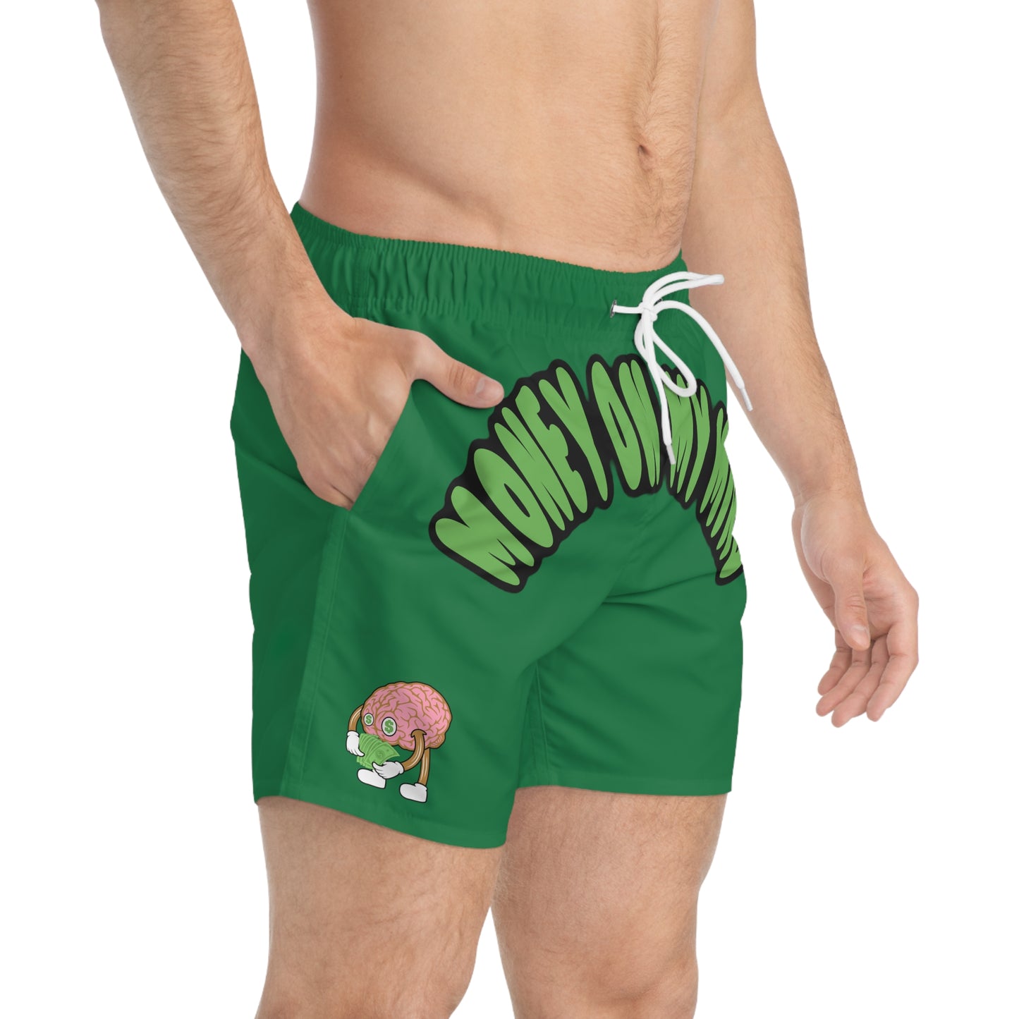 Money on My Mind Swim Trunks Green | Fromth33rd