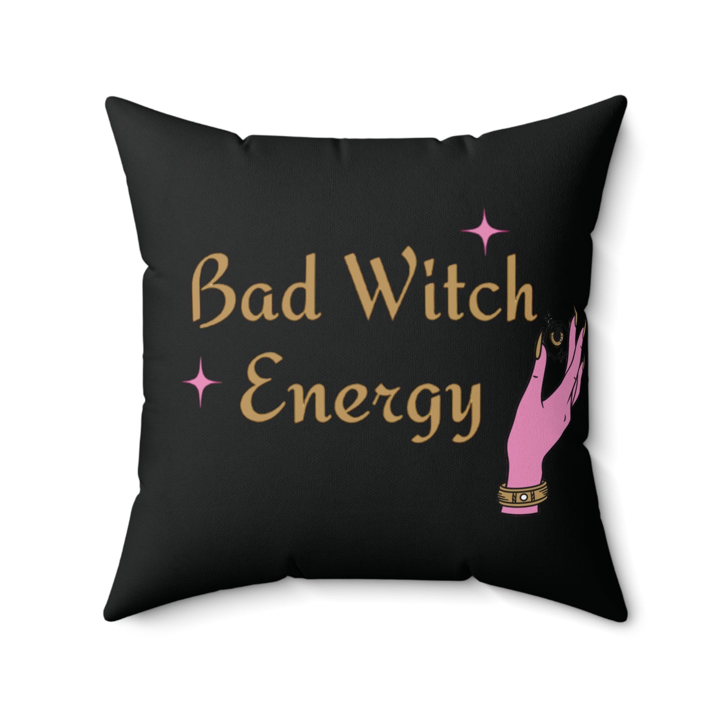Bad witch energy Square Pillow (Black)