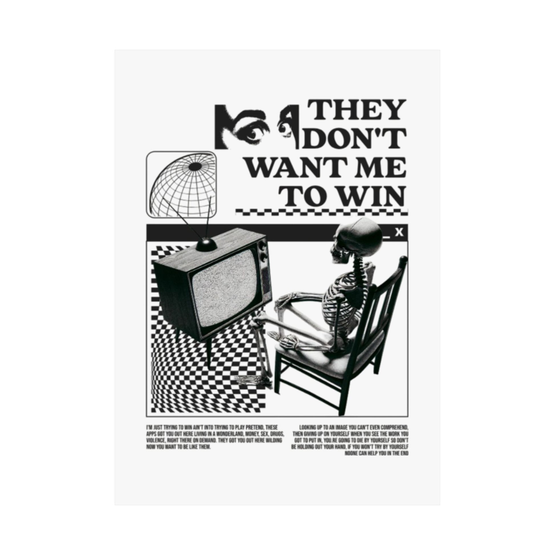 Want Me to Win Poster - Motivational Wall Art | Fromth33rd