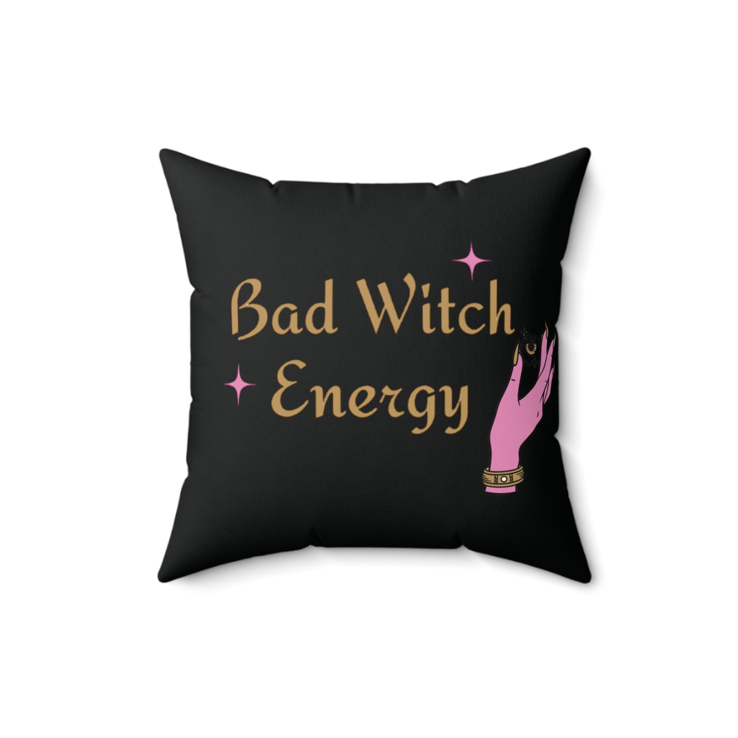 Bad witch energy Square Pillow (Black)