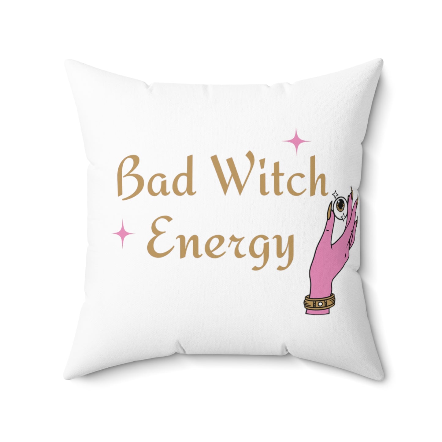 Bad witch energy Square Pillow (White)