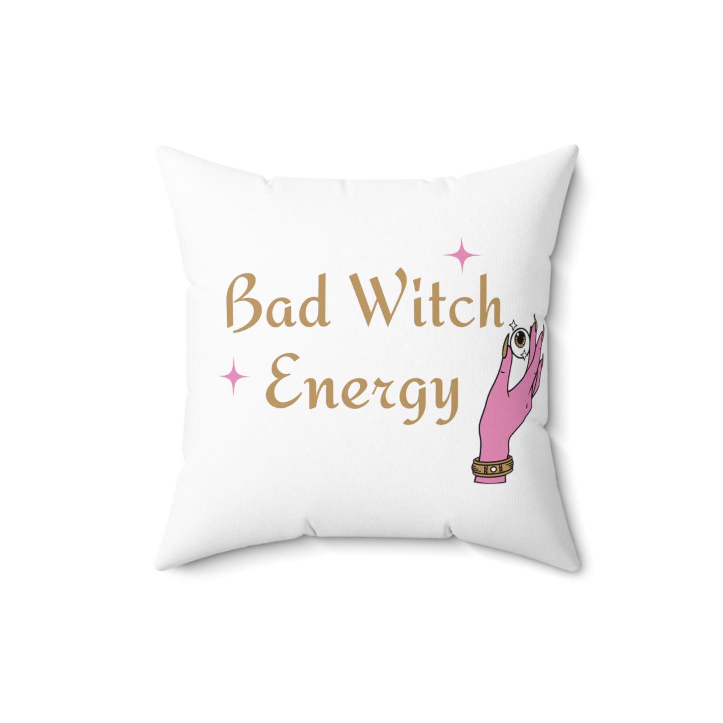 Bad witch energy Square Pillow (White)