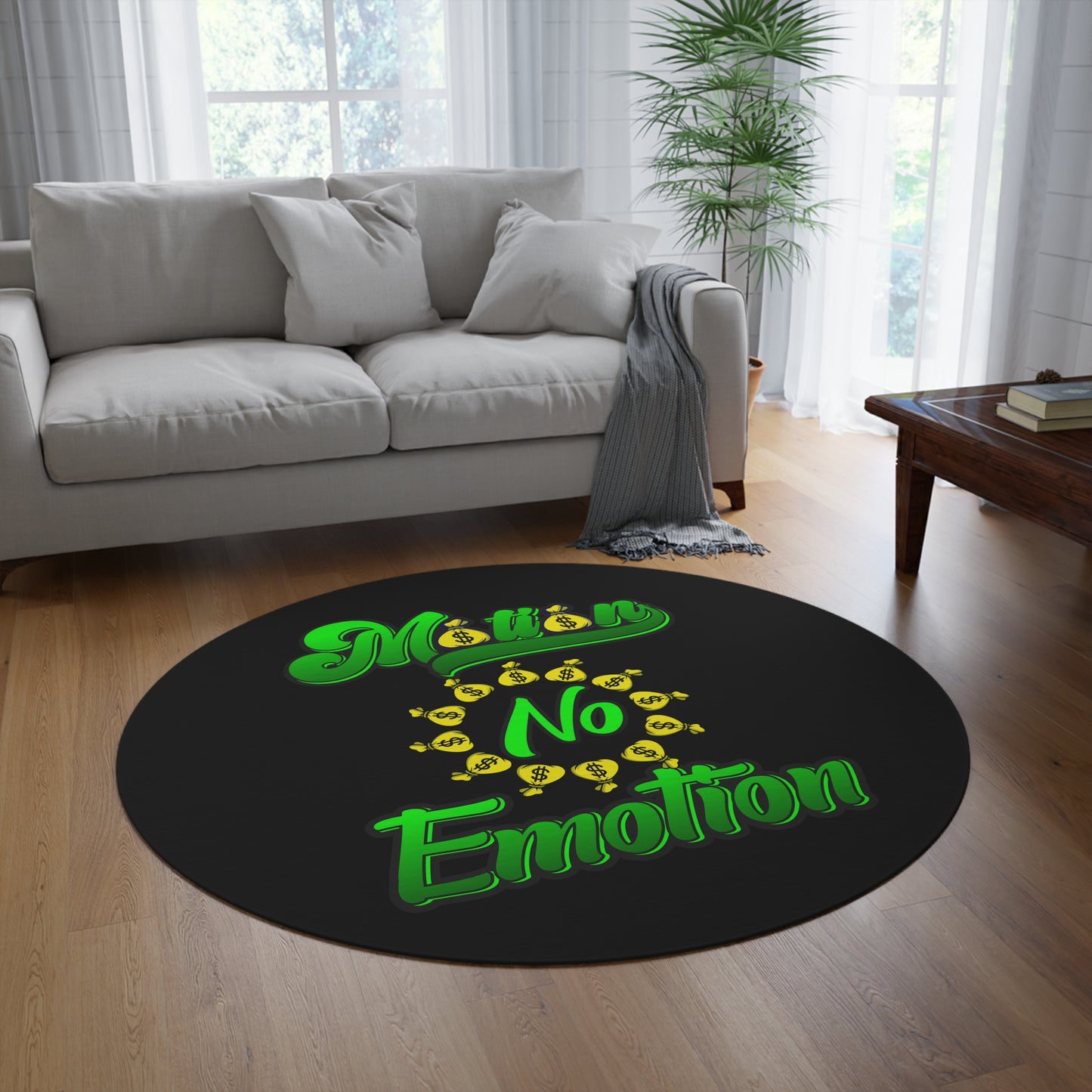 Motion No Emotion Round Rug