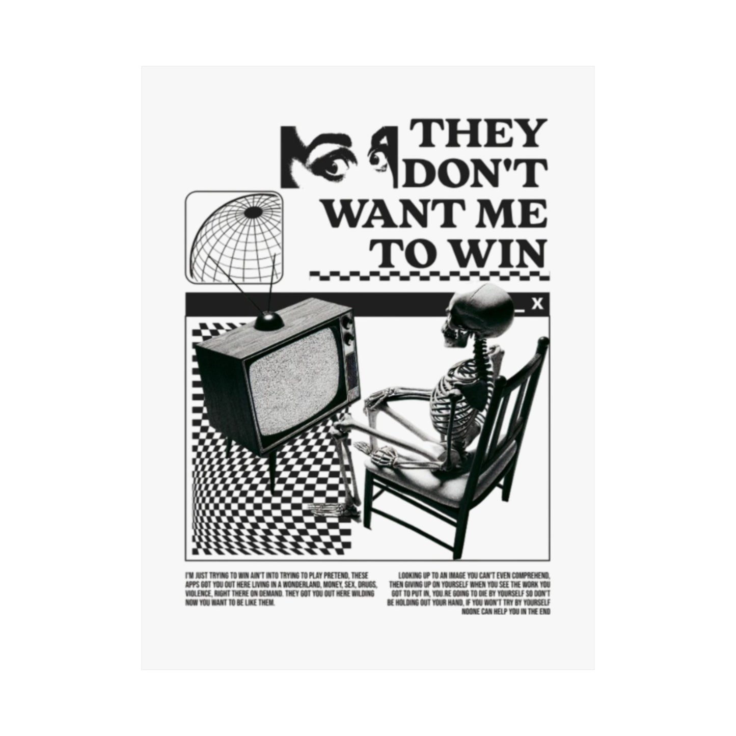 Want Me to Win Poster - Motivational Wall Art | Fromth33rd