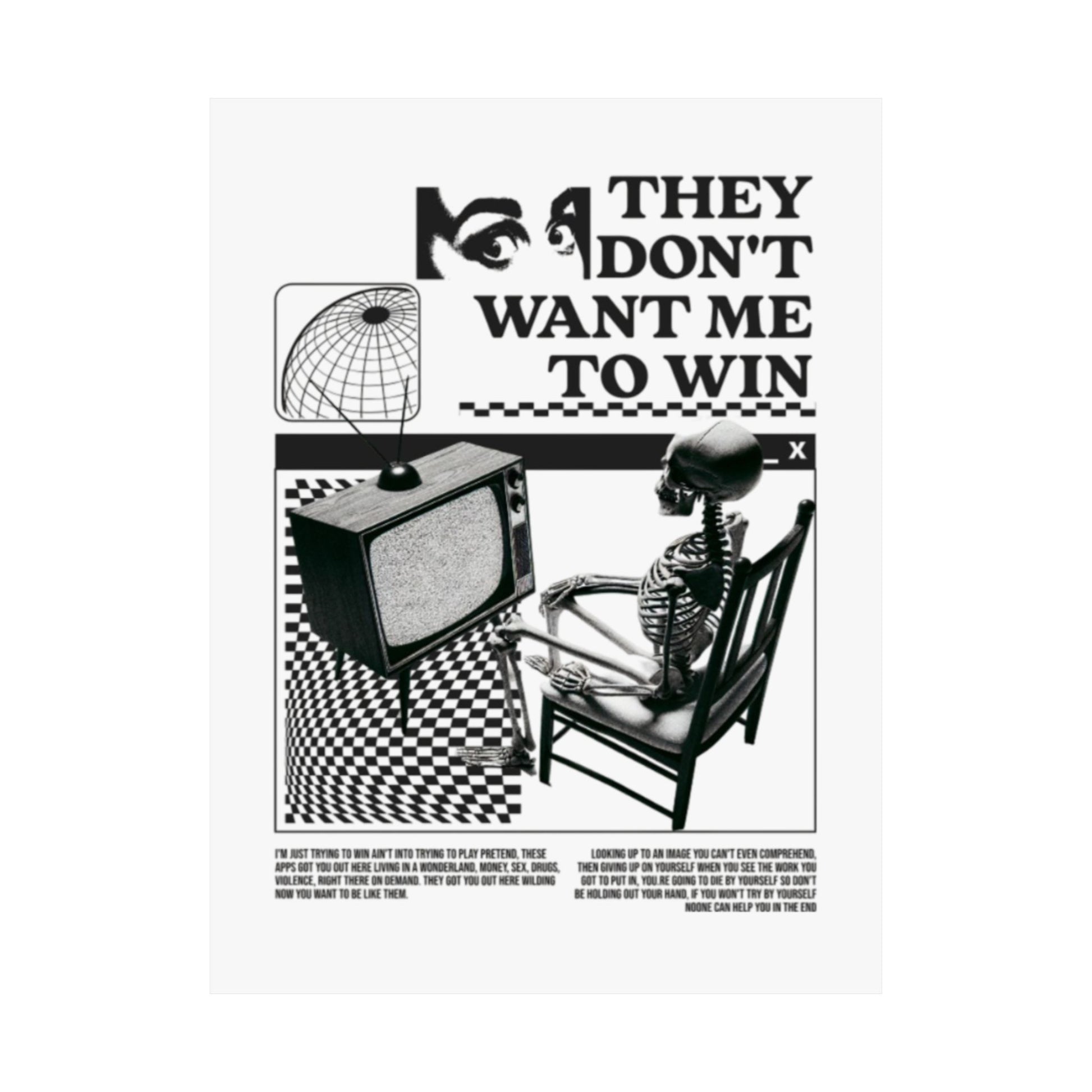 Want Me to Win Poster - Motivational Wall Art | Fromth33rd