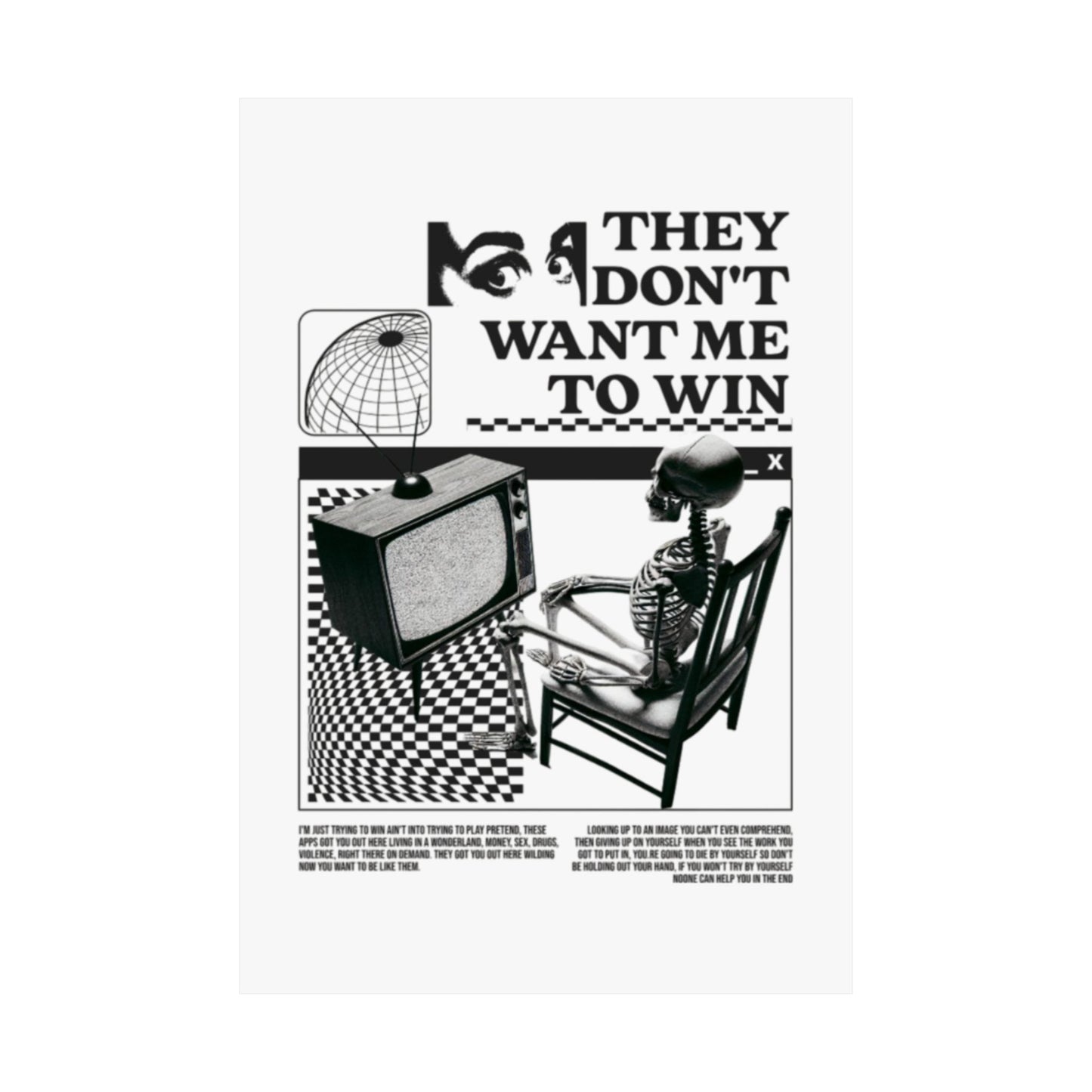 Want Me to Win Poster - Motivational Wall Art | Fromth33rd