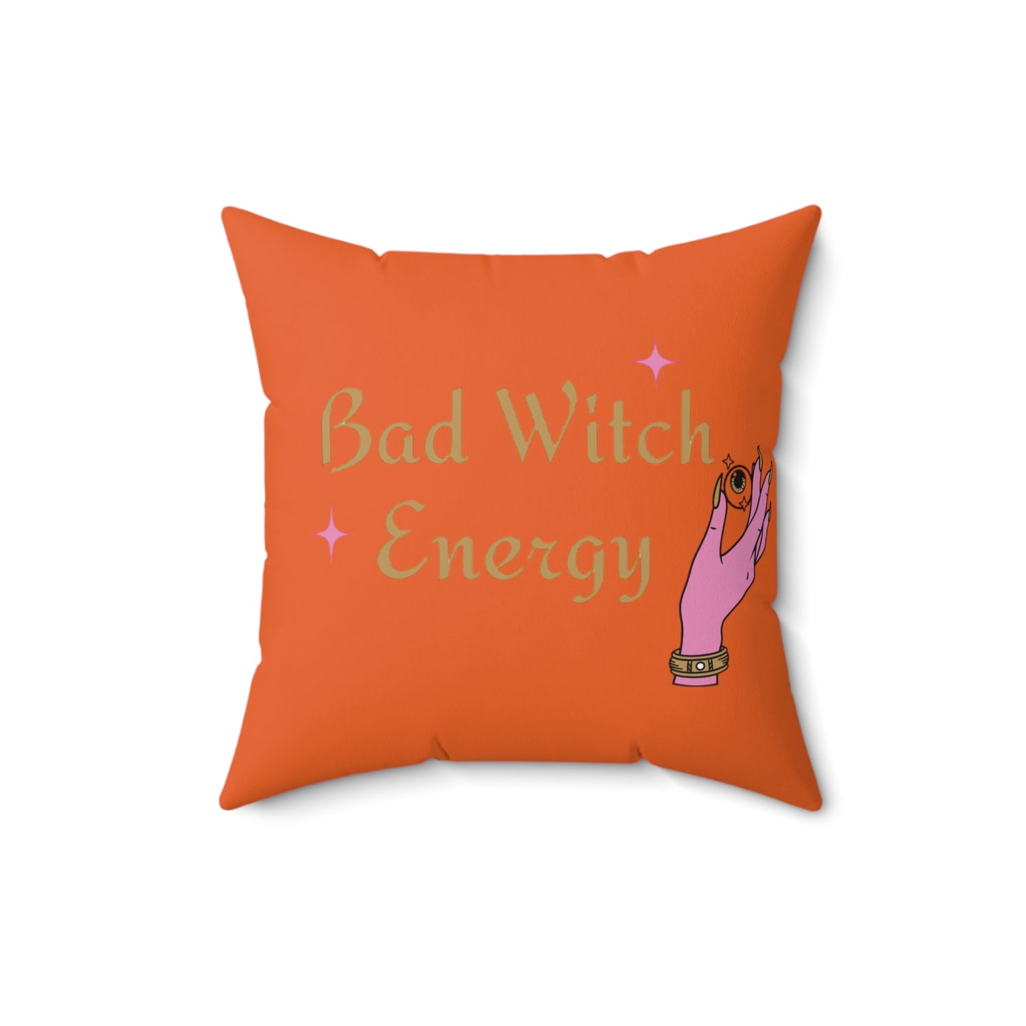 Bad witch energy Square Pillow (Orange)