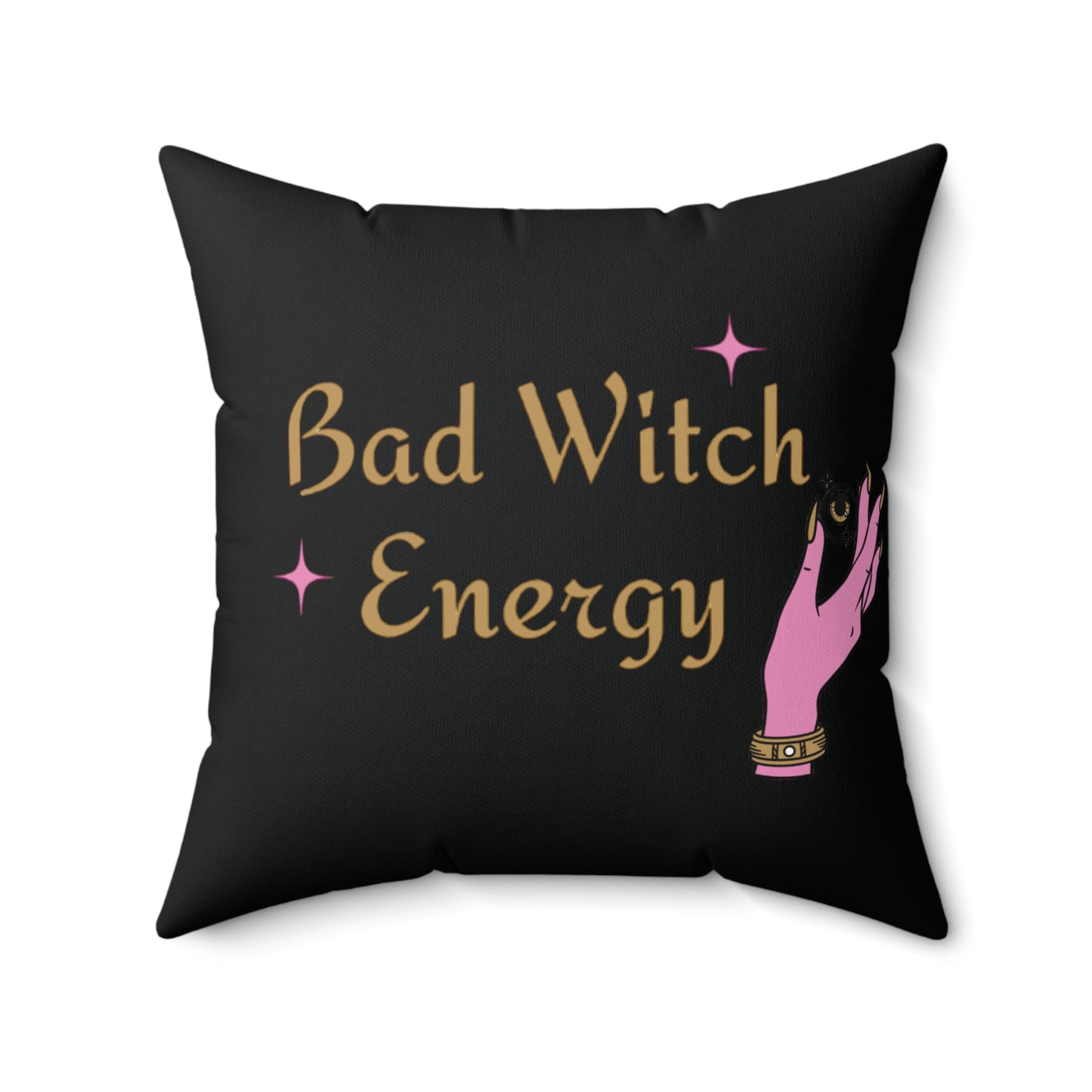 Bad witch energy Square Pillow (Black)
