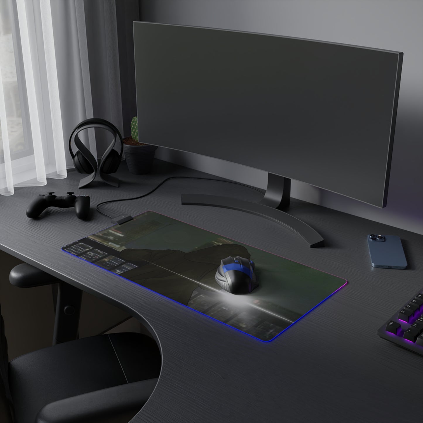 “Thoughts at midnight” LED Gaming Mouse Pad