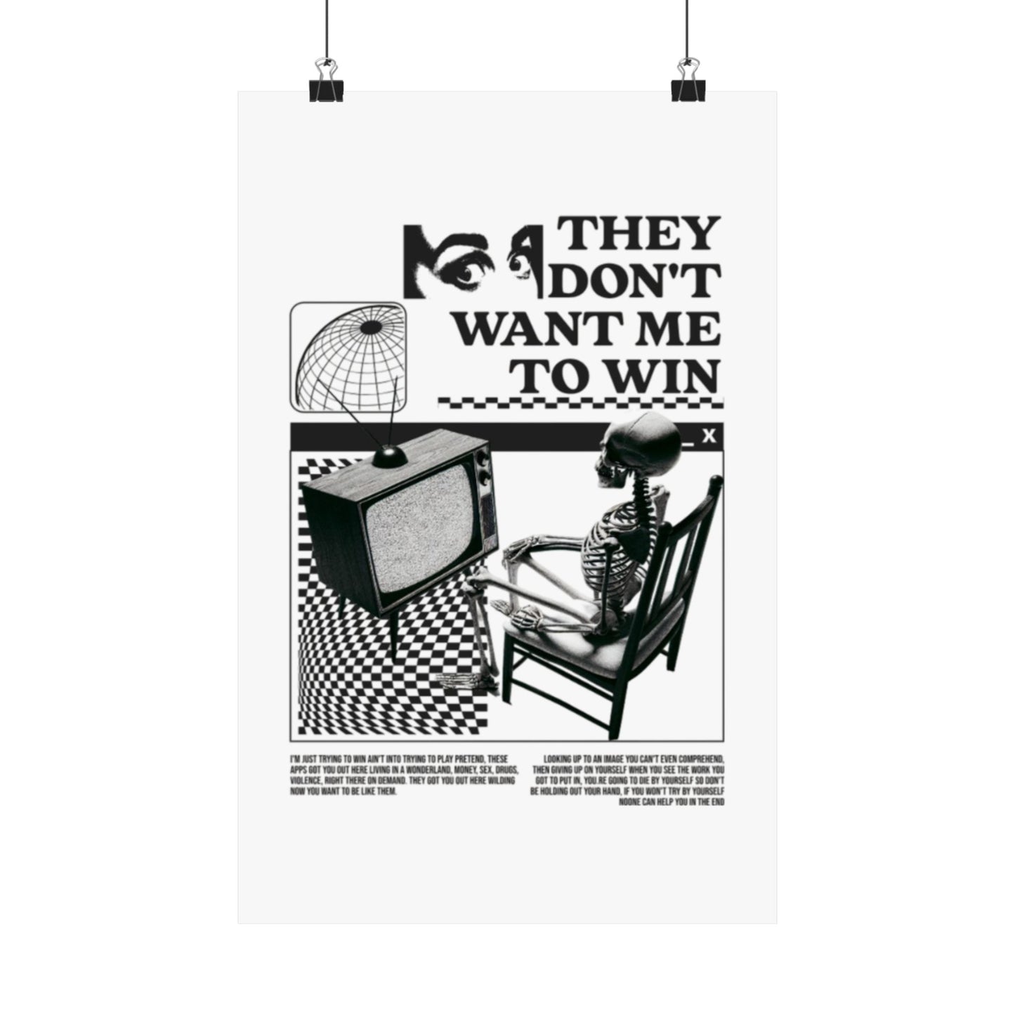 Want Me to Win Poster - Motivational Wall Art | Fromth33rd