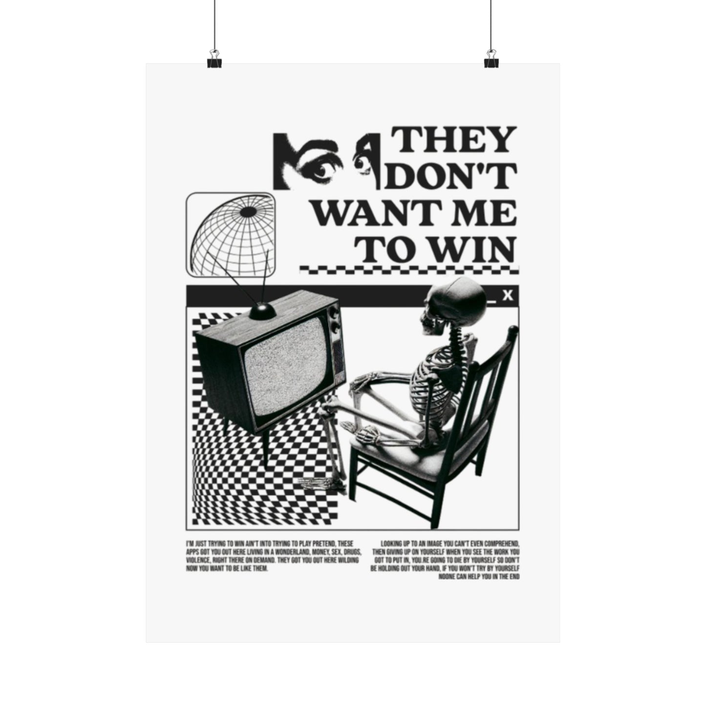 Want Me to Win Poster - Motivational Wall Art | Fromth33rd