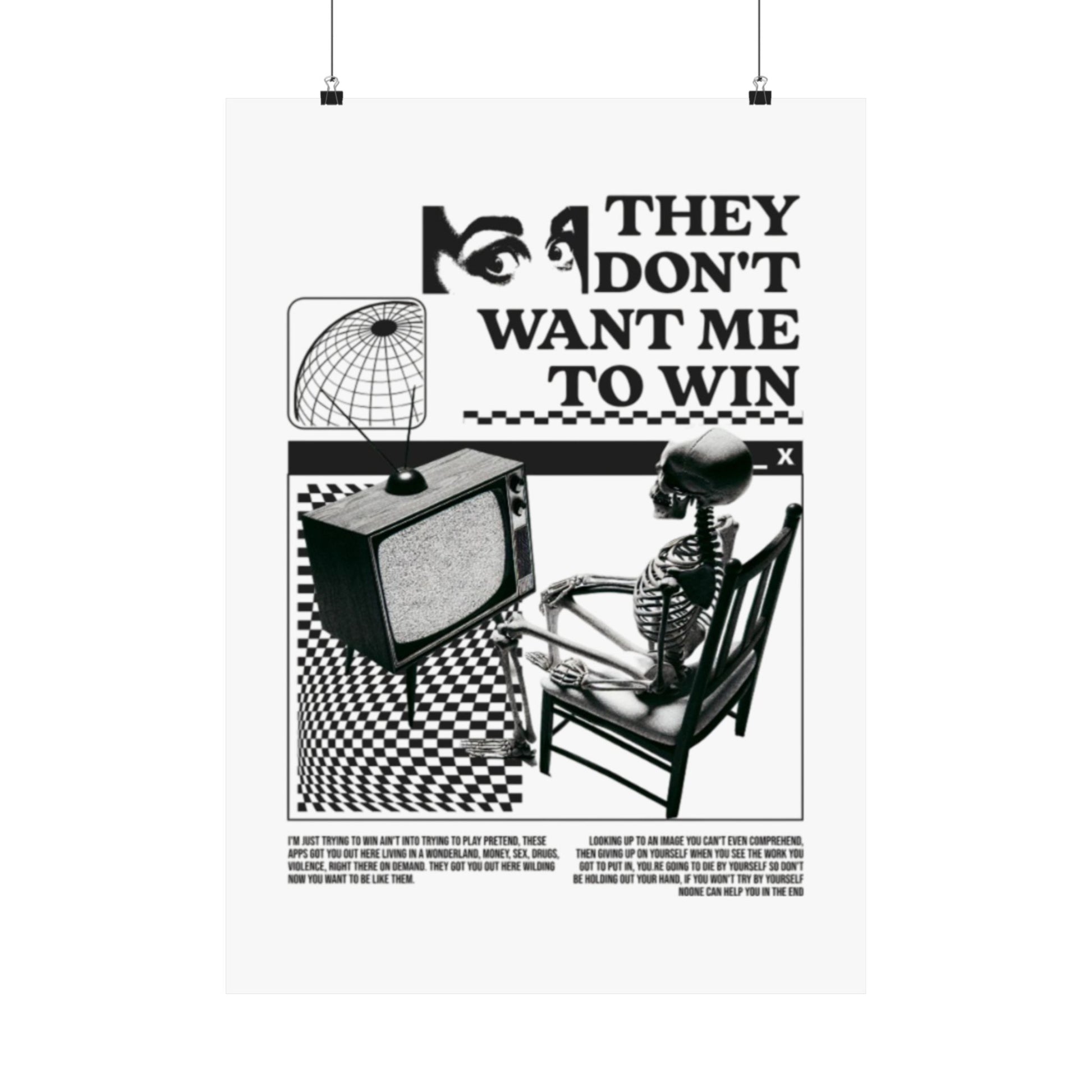 Want Me to Win Poster - Motivational Wall Art | Fromth33rd