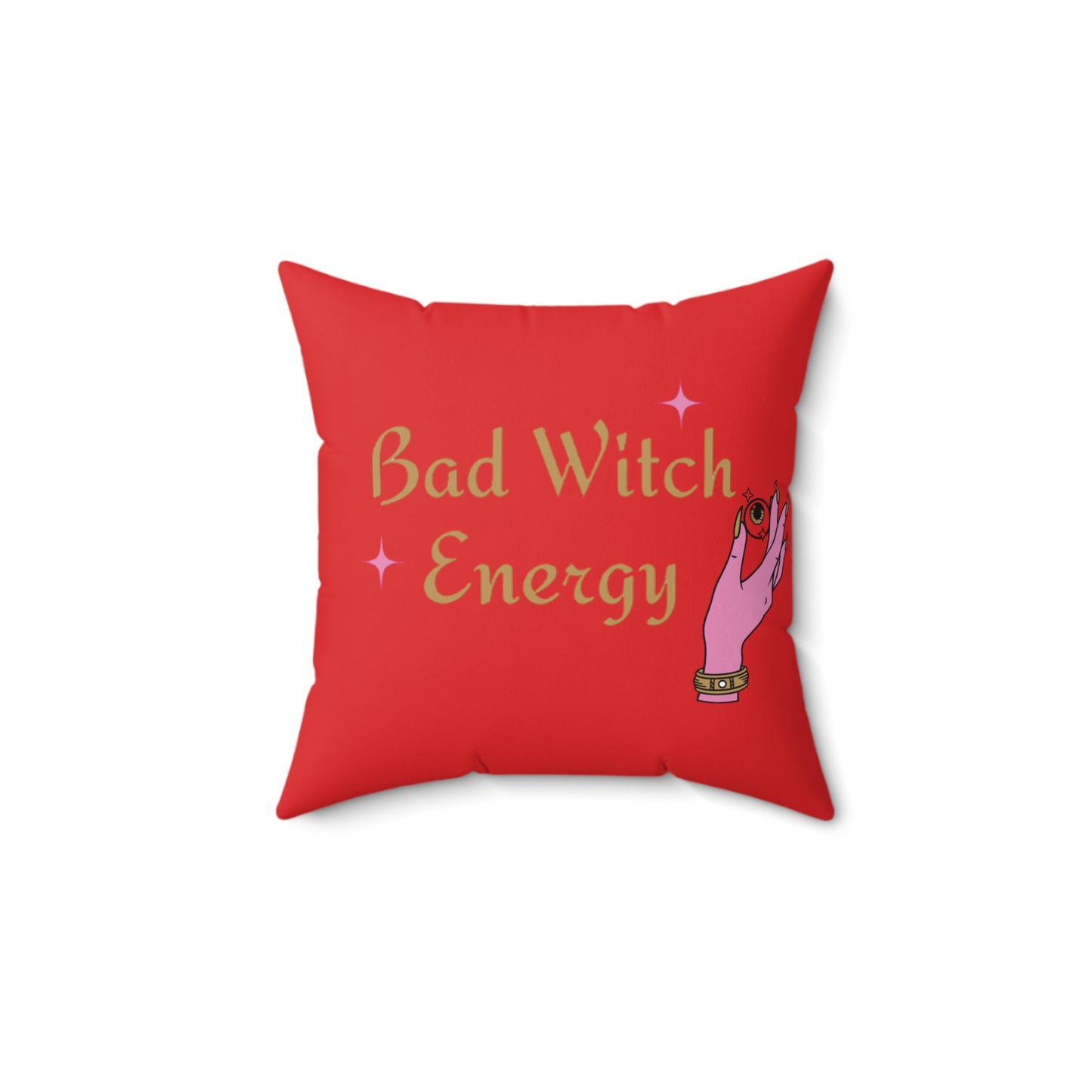 Bad witch energy Square Pillow (Red)