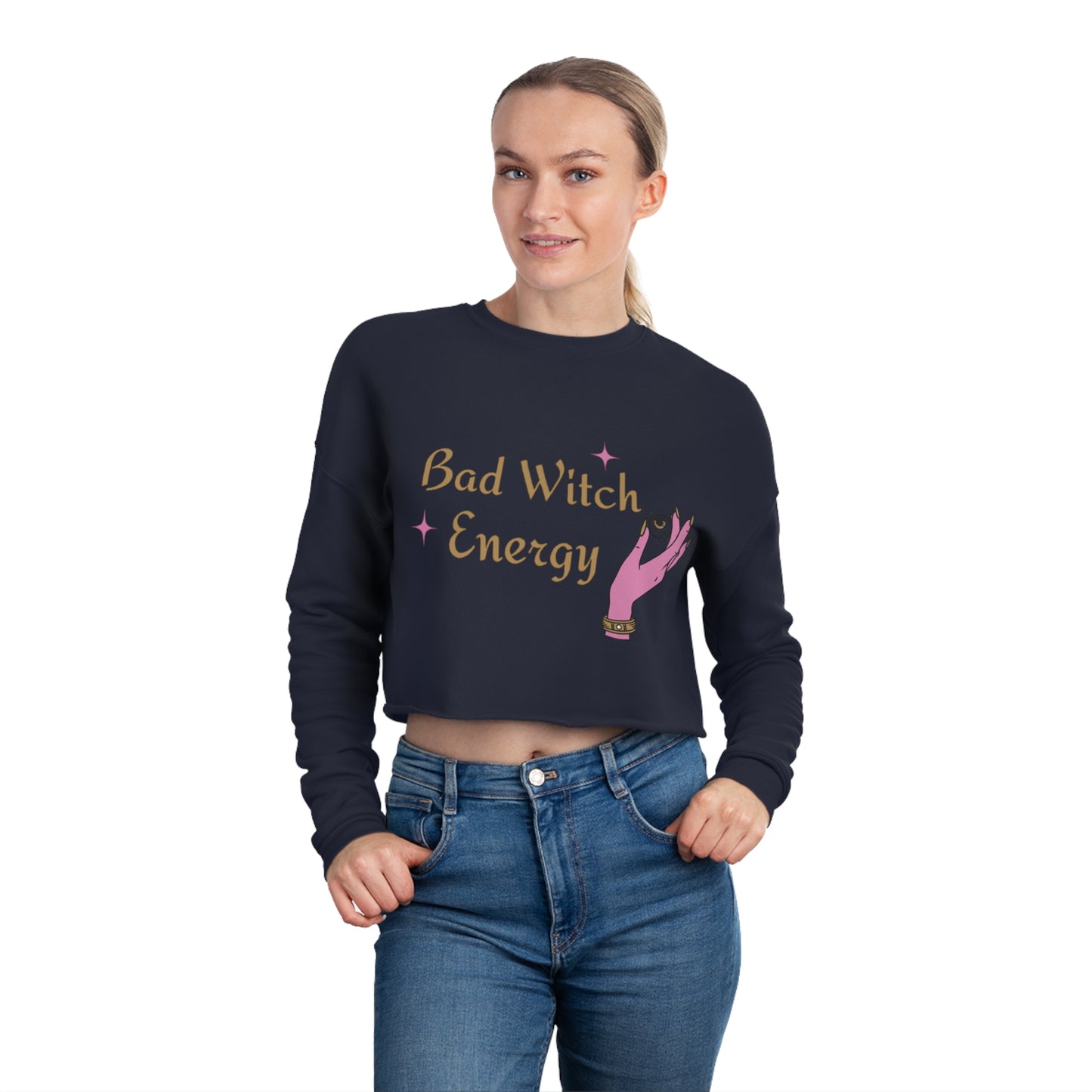 Bad witch energy crop sweatshirt
