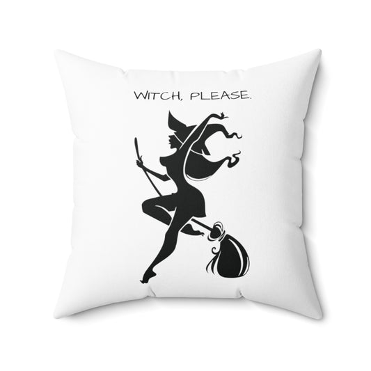 Witch please Square Pillow (Orange)