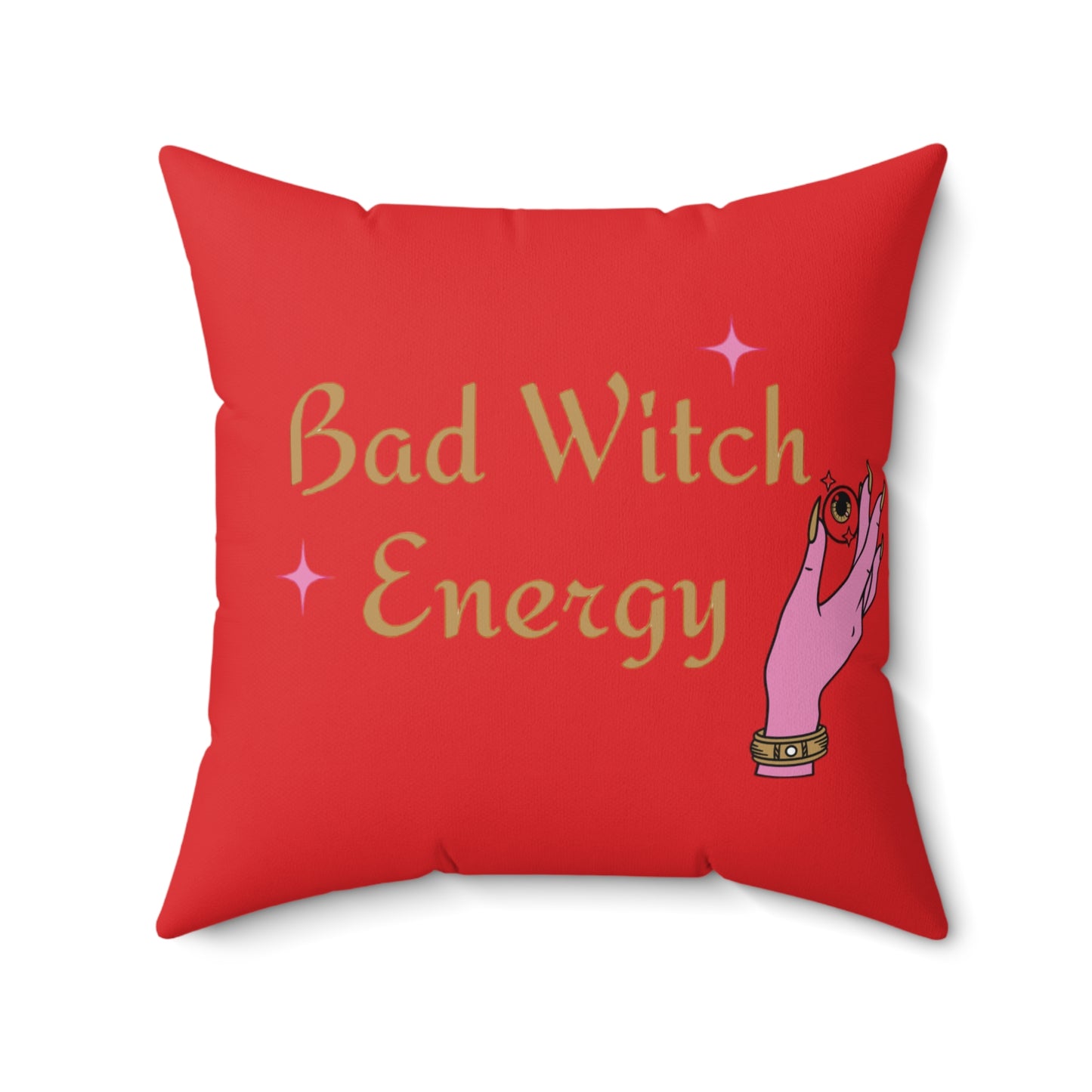 Bad witch energy Square Pillow (Red)