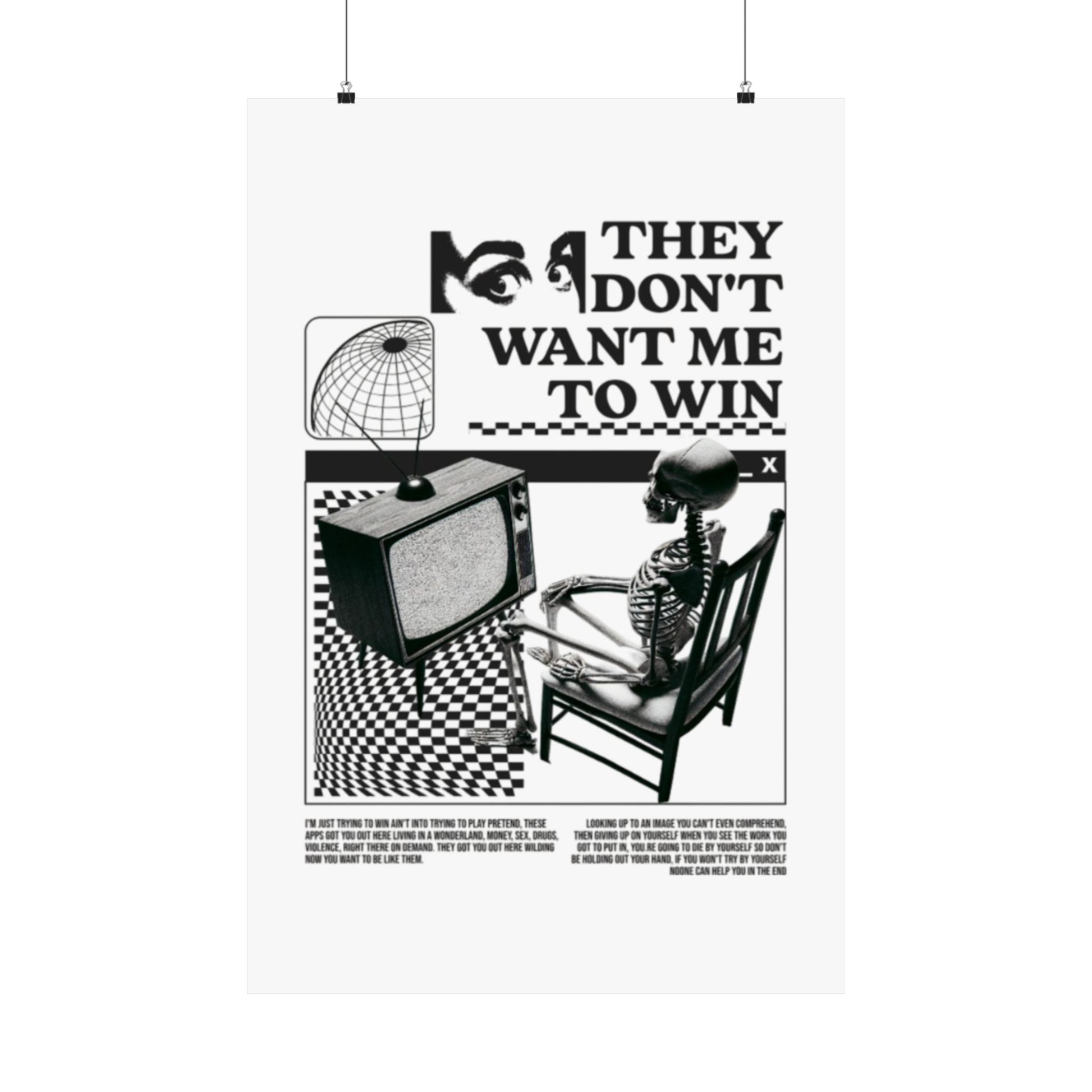 Want Me to Win Poster - Motivational Wall Art | Fromth33rd