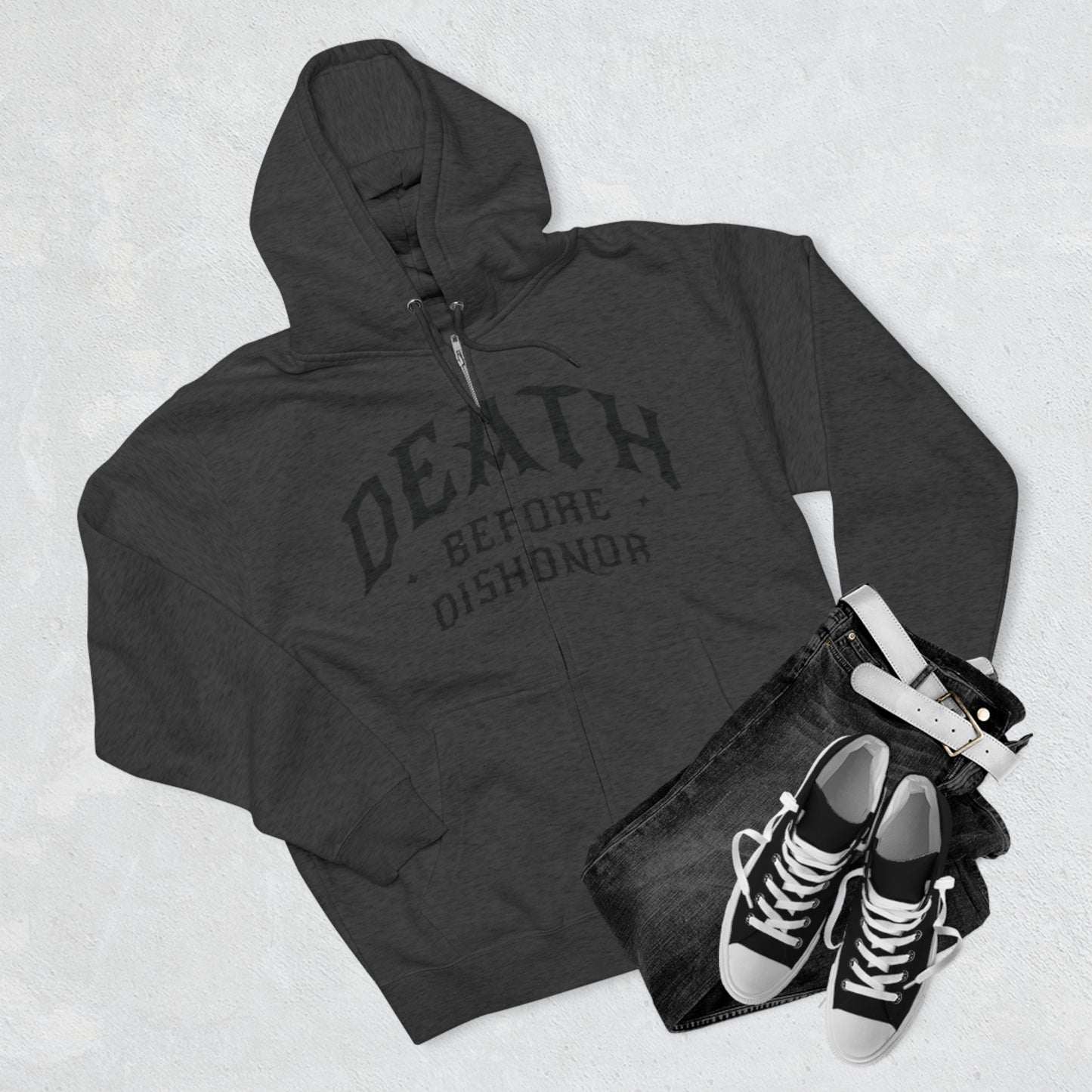 Death before dishonor Premium Full Zip Hoodie