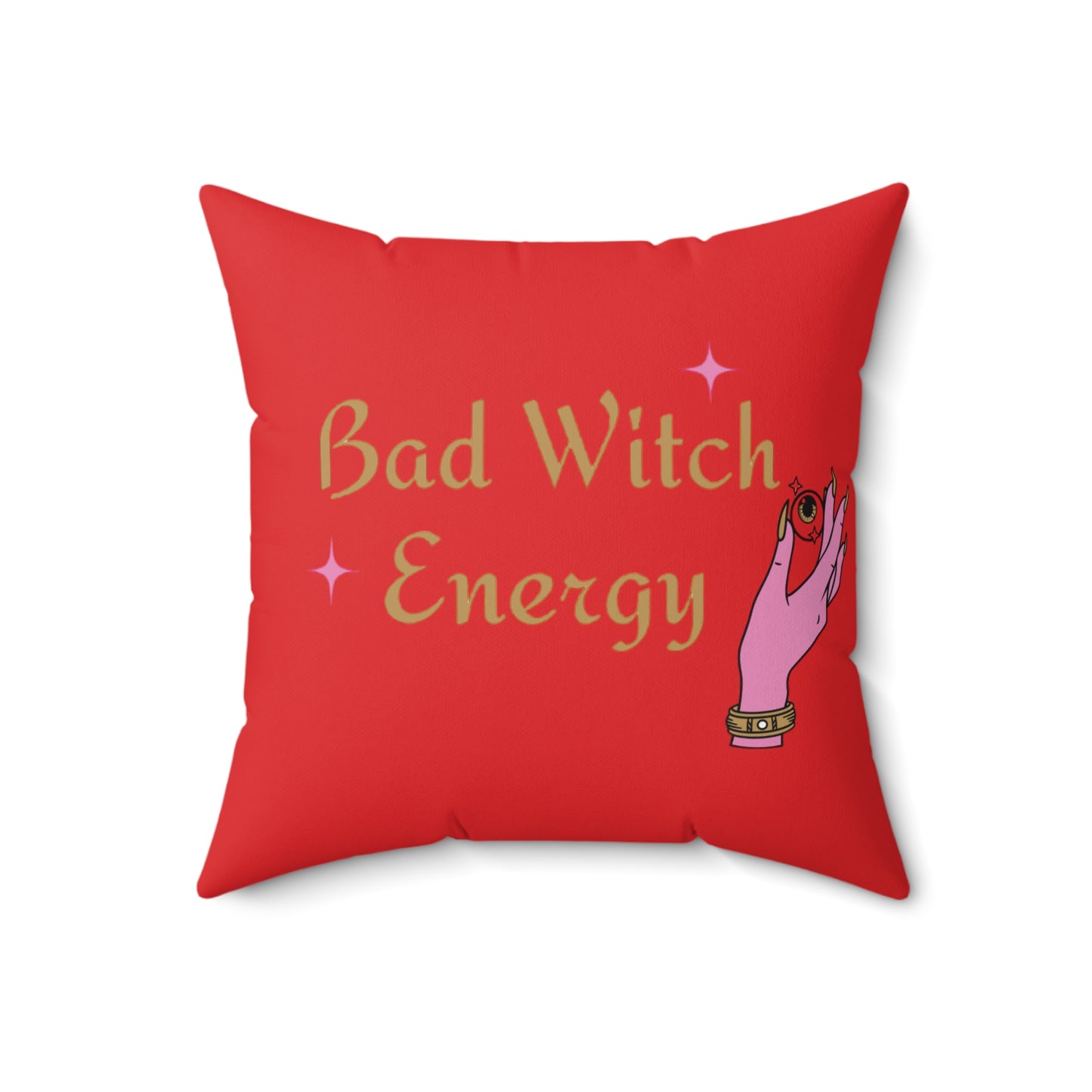 Bad witch energy Square Pillow (Red)