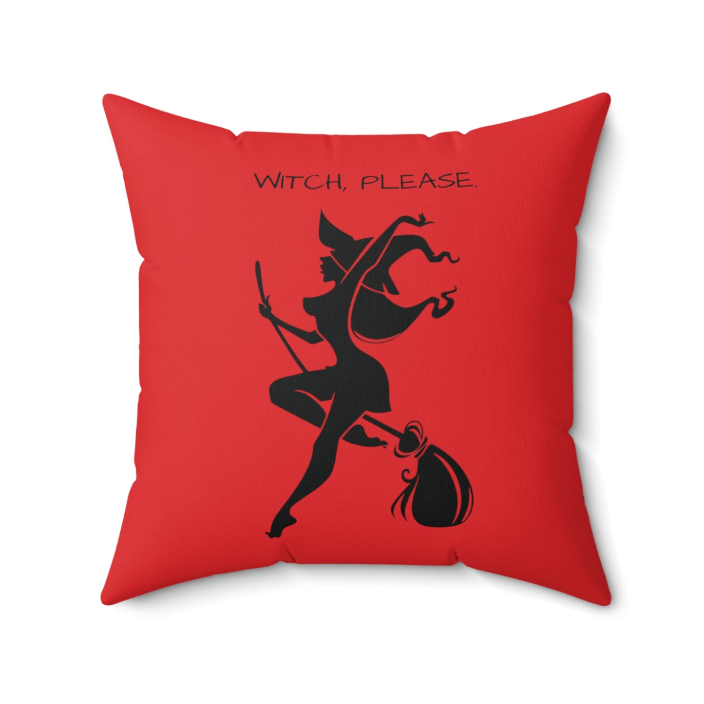 Witch please Square Pillow (Red)