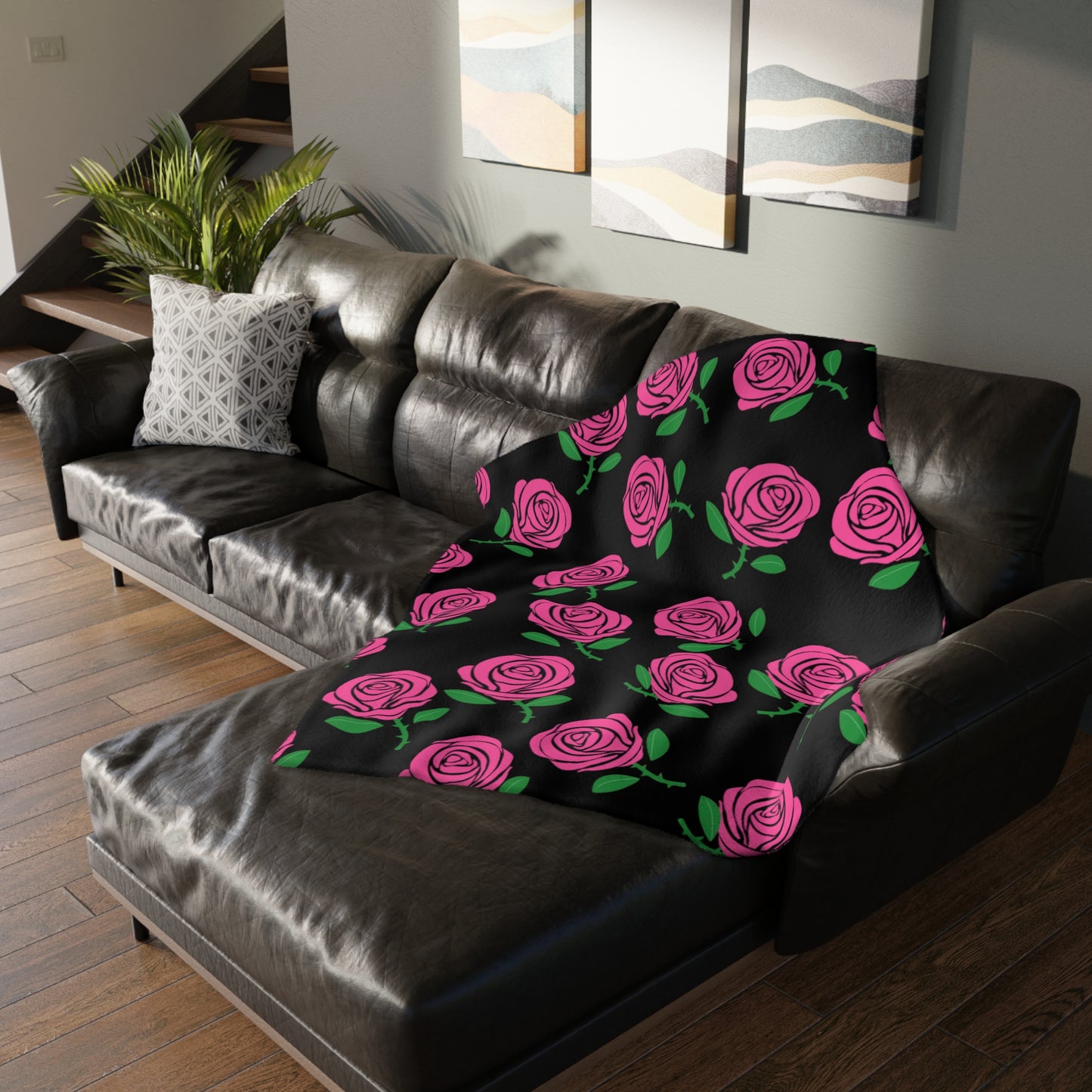 Victoria Rose (Roses everywhere) Velveteen Blanket (Two-sided print)