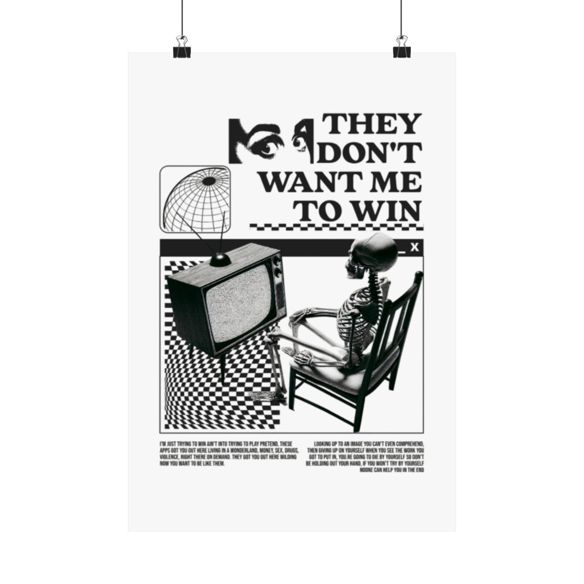Want Me to Win Poster - Motivational Wall Art | Fromth33rd