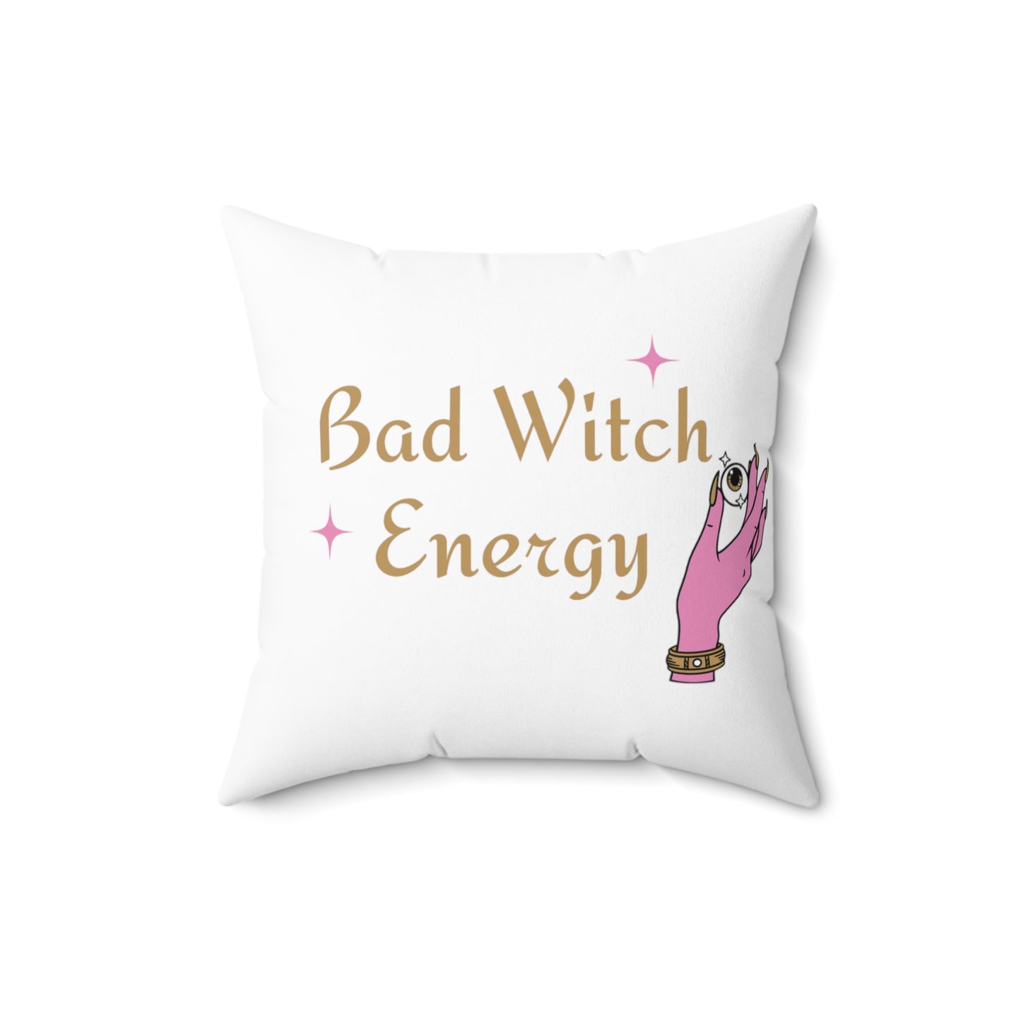 Bad witch energy Square Pillow (White)