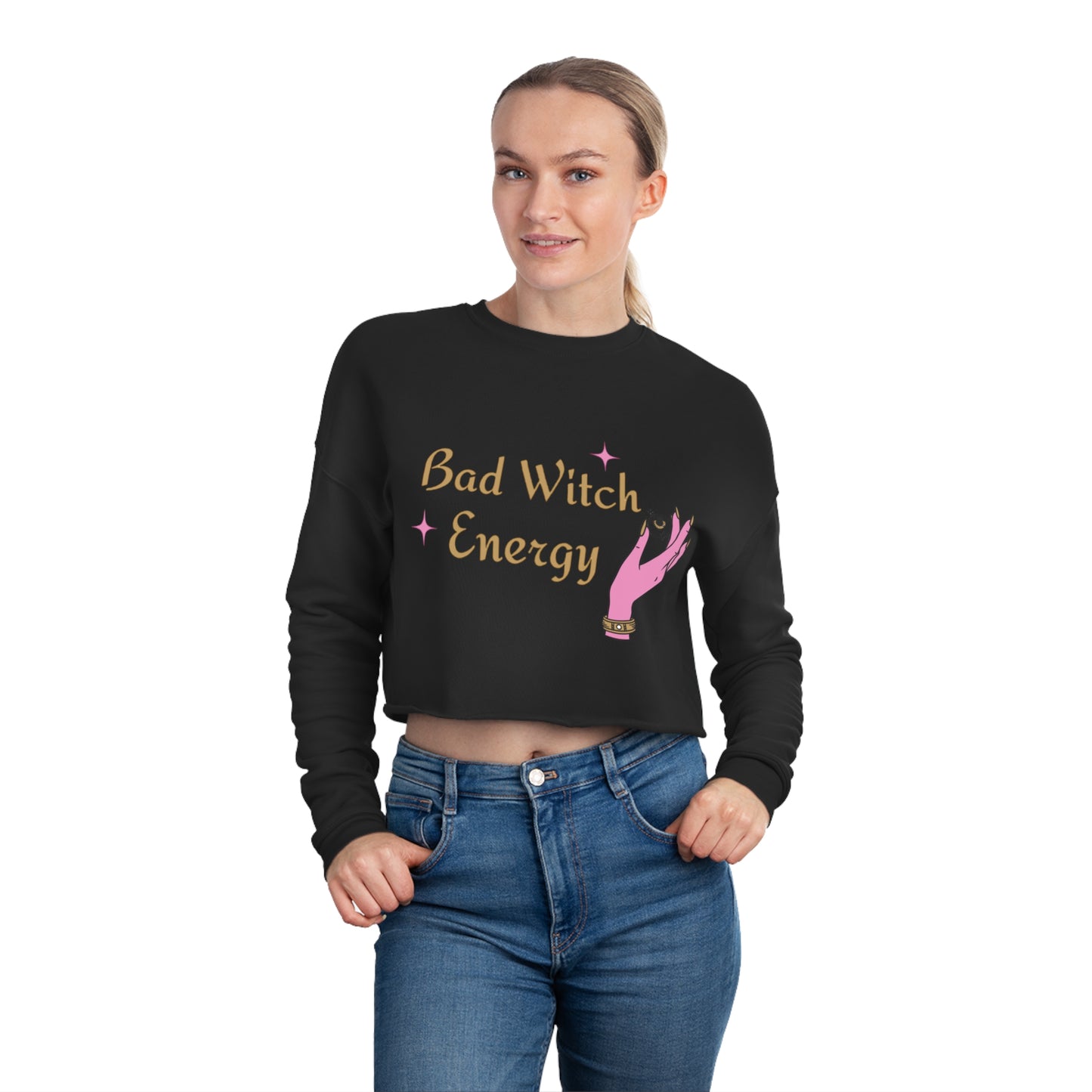 Bad witch energy crop sweatshirt