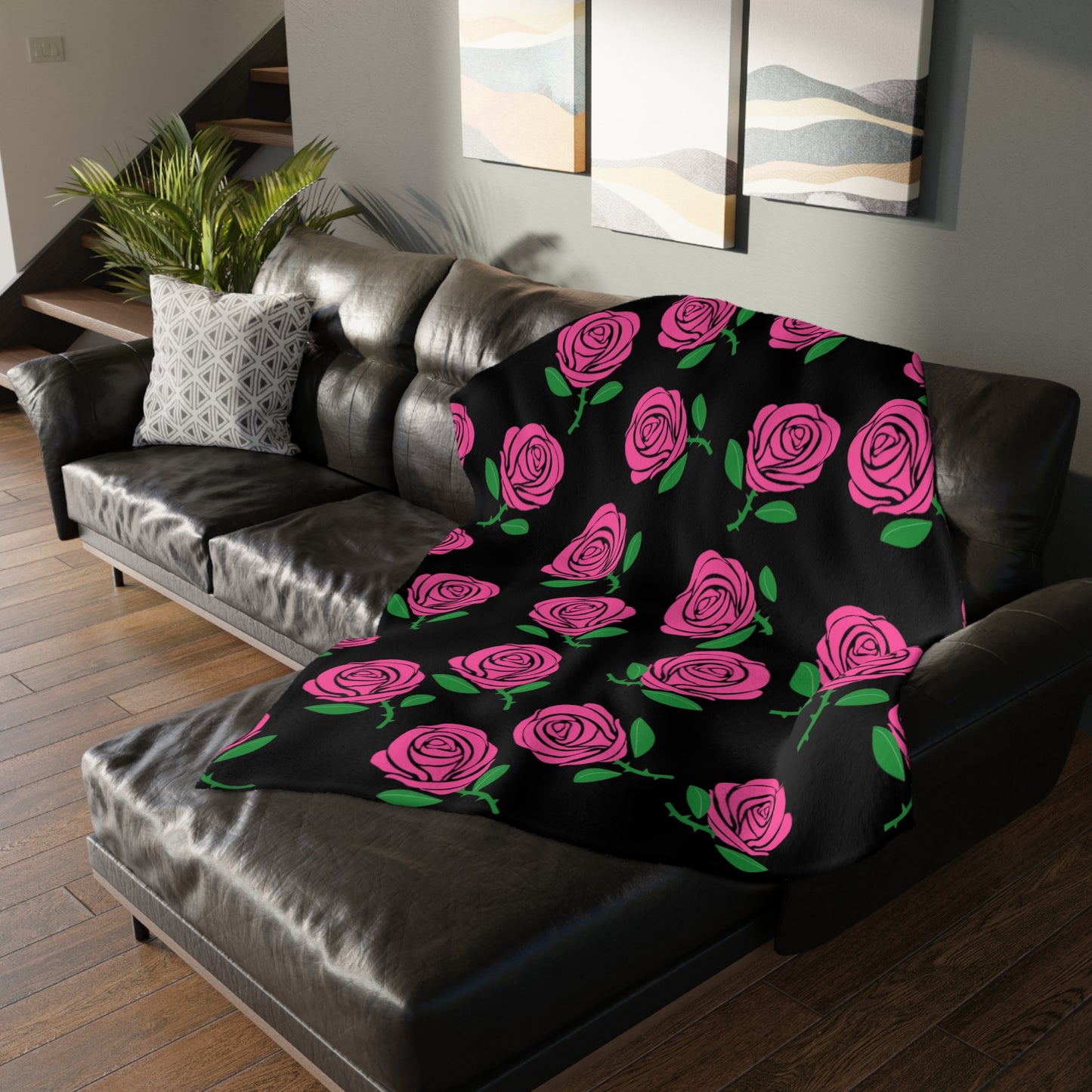Victoria Rose (Roses everywhere) Velveteen Blanket (Two-sided print)