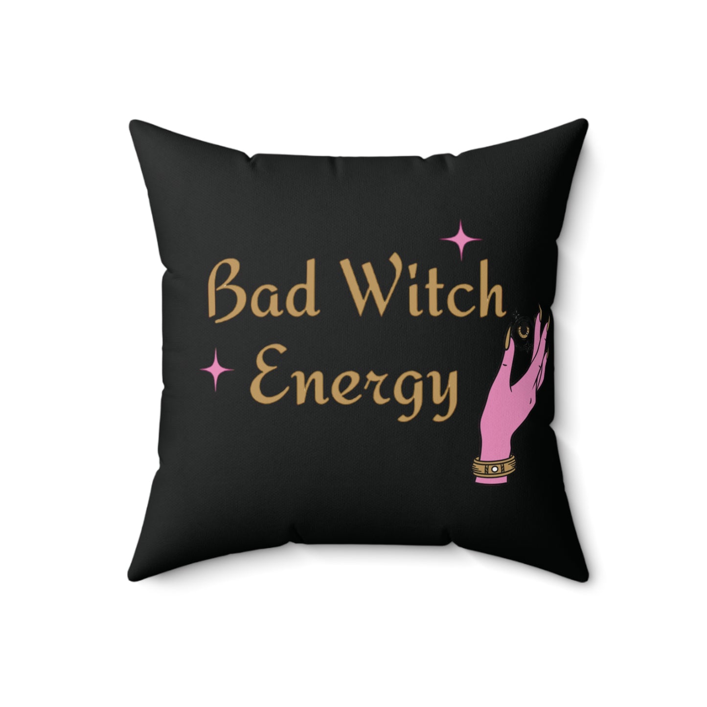 Bad witch energy Square Pillow (Black)