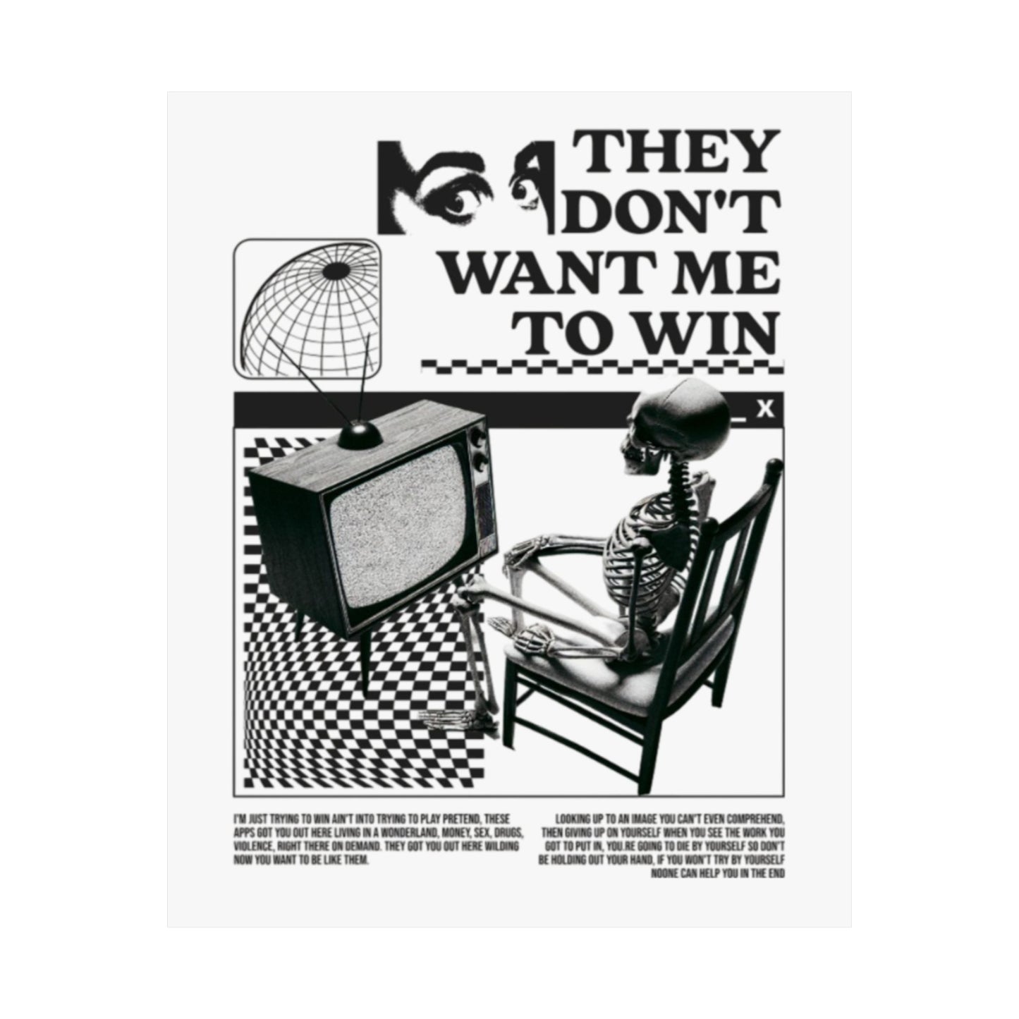 Want Me to Win Poster - Motivational Wall Art | Fromth33rd