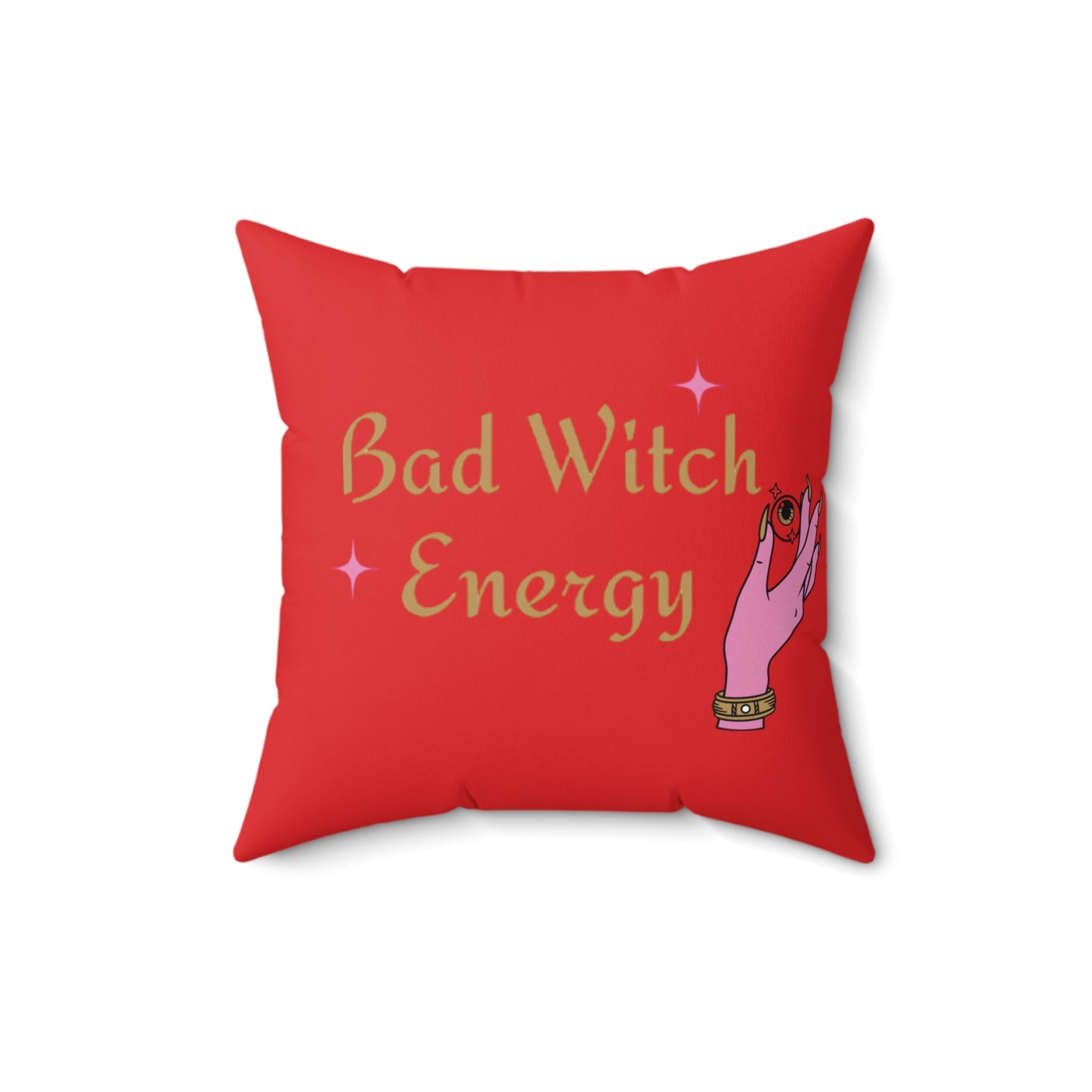 Bad witch energy Square Pillow (Red)