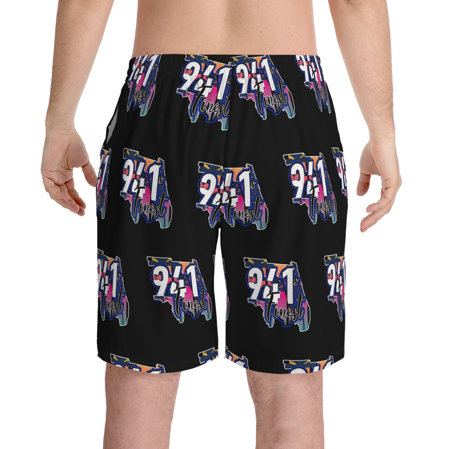 941s finest Men's Elastic Beach Shorts