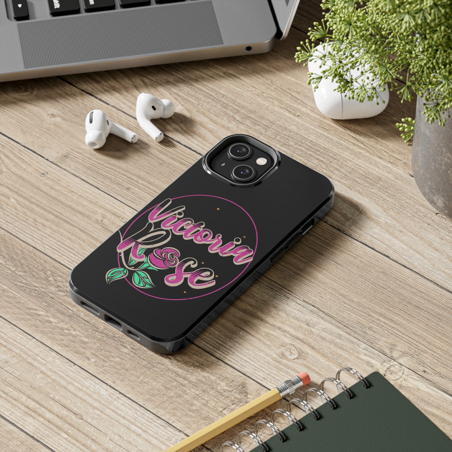 Victoria Rose Phone Case (Black)