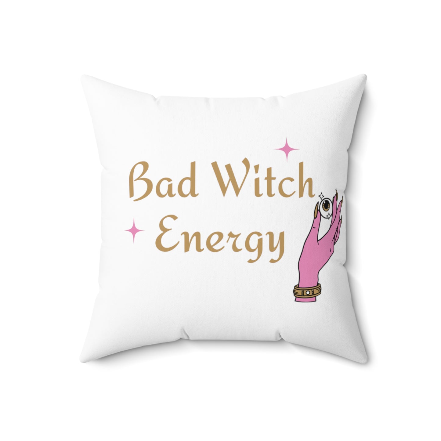 Bad witch energy Square Pillow (White)