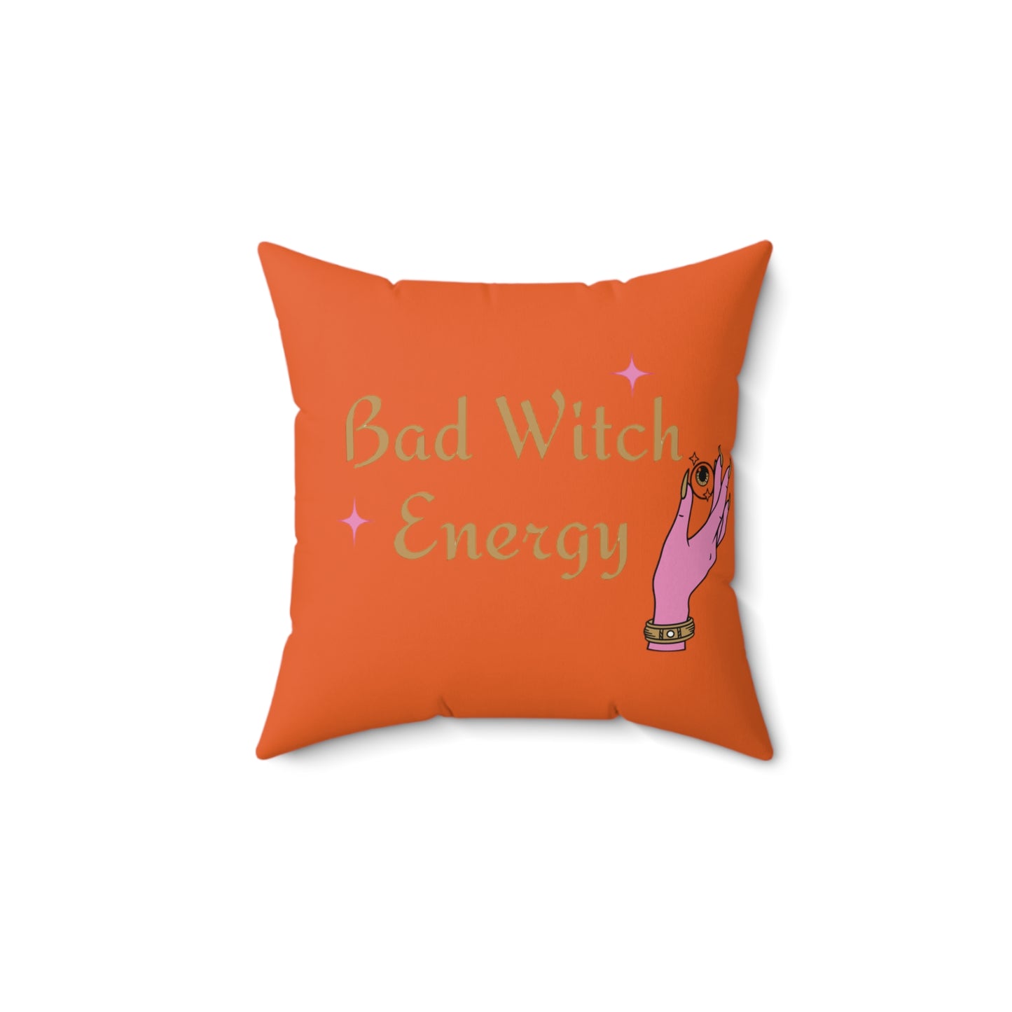 Bad witch energy Square Pillow (Orange)