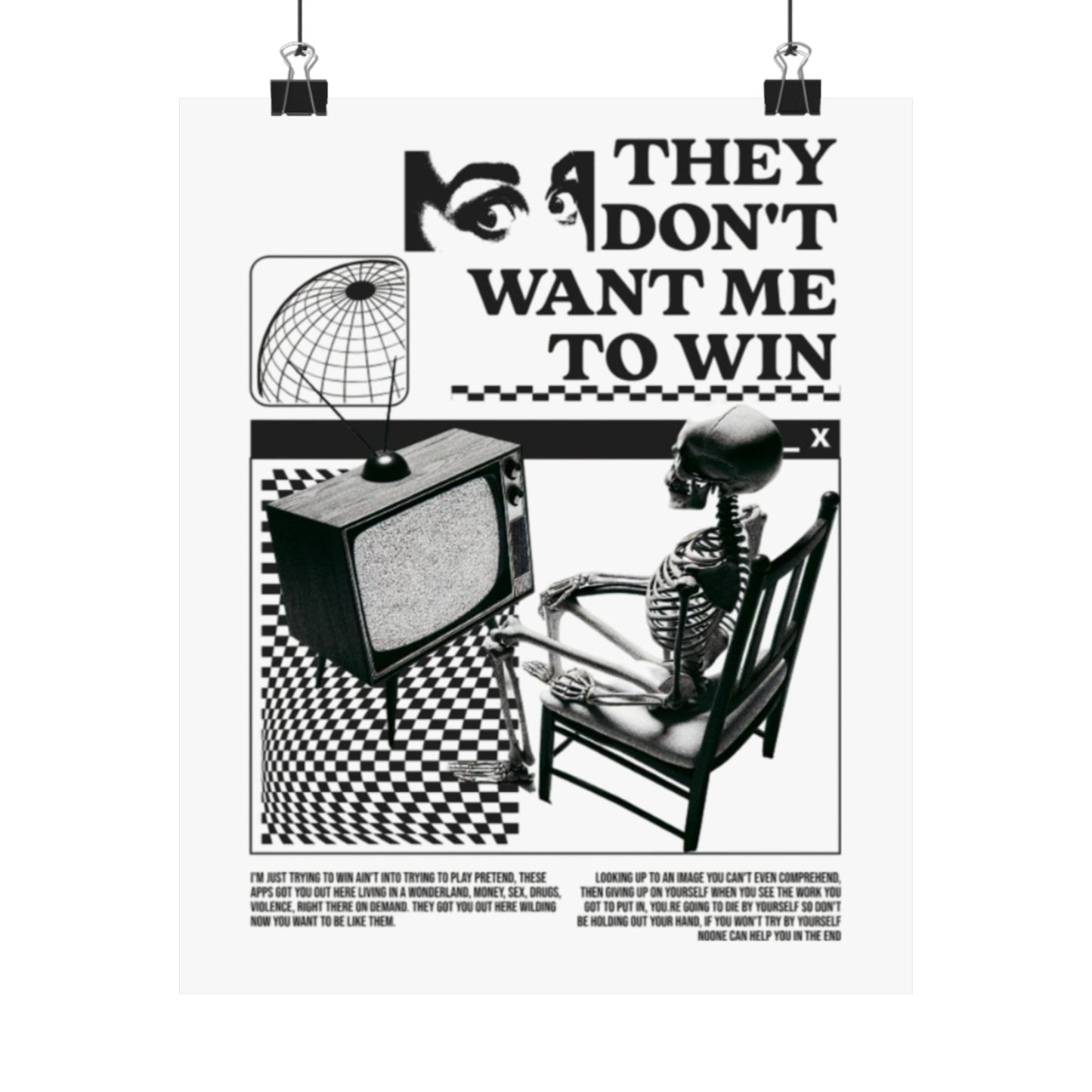 Want Me to Win Poster - Motivational Wall Art | Fromth33rd