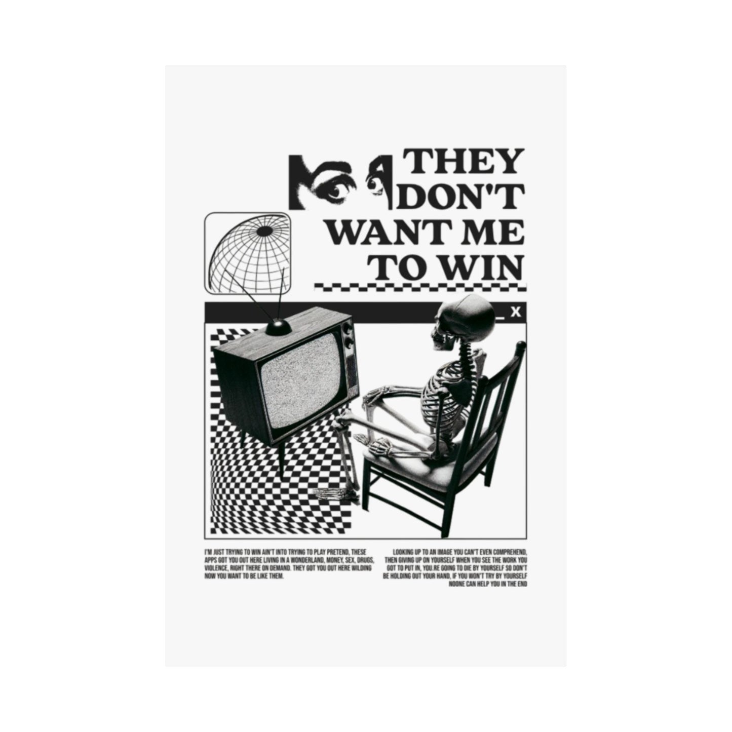 Want Me to Win Poster - Motivational Wall Art | Fromth33rd
