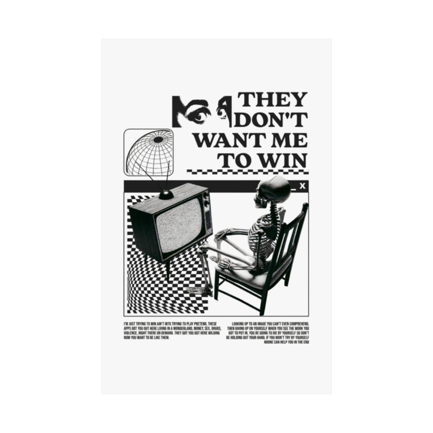 Want Me to Win Poster - Motivational Wall Art | Fromth33rd