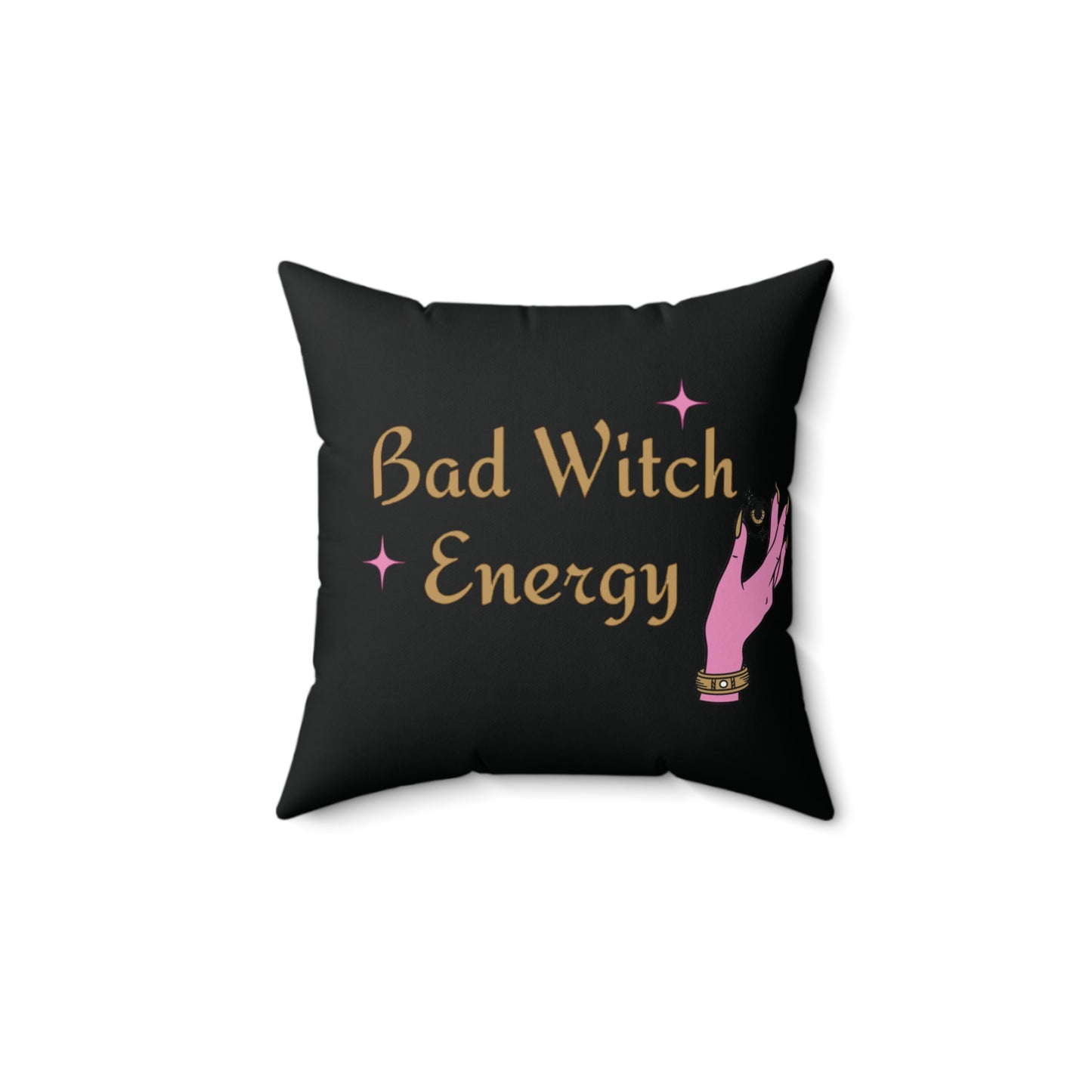 Bad witch energy Square Pillow (Black)