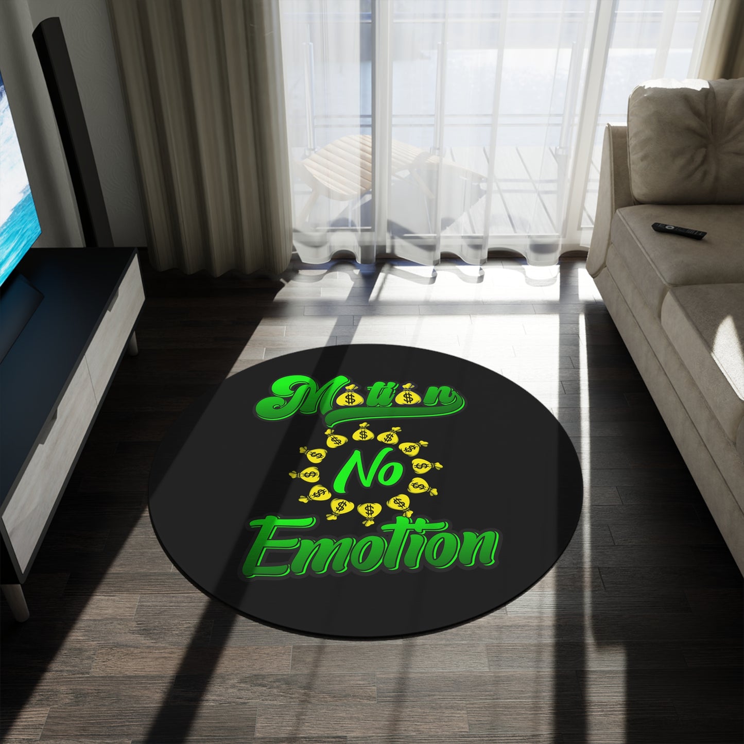 Motion No Emotion Round Rug