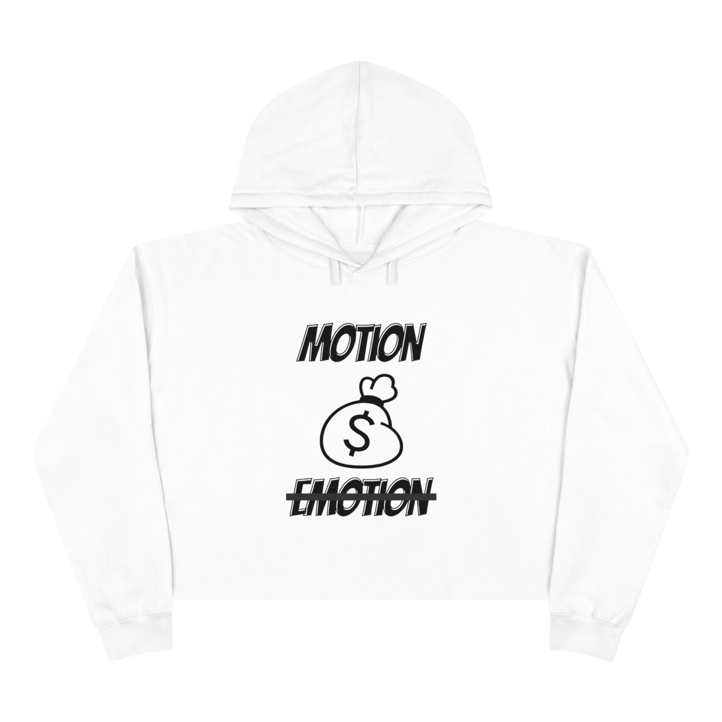 Motion No Emotion Crop Hoodie