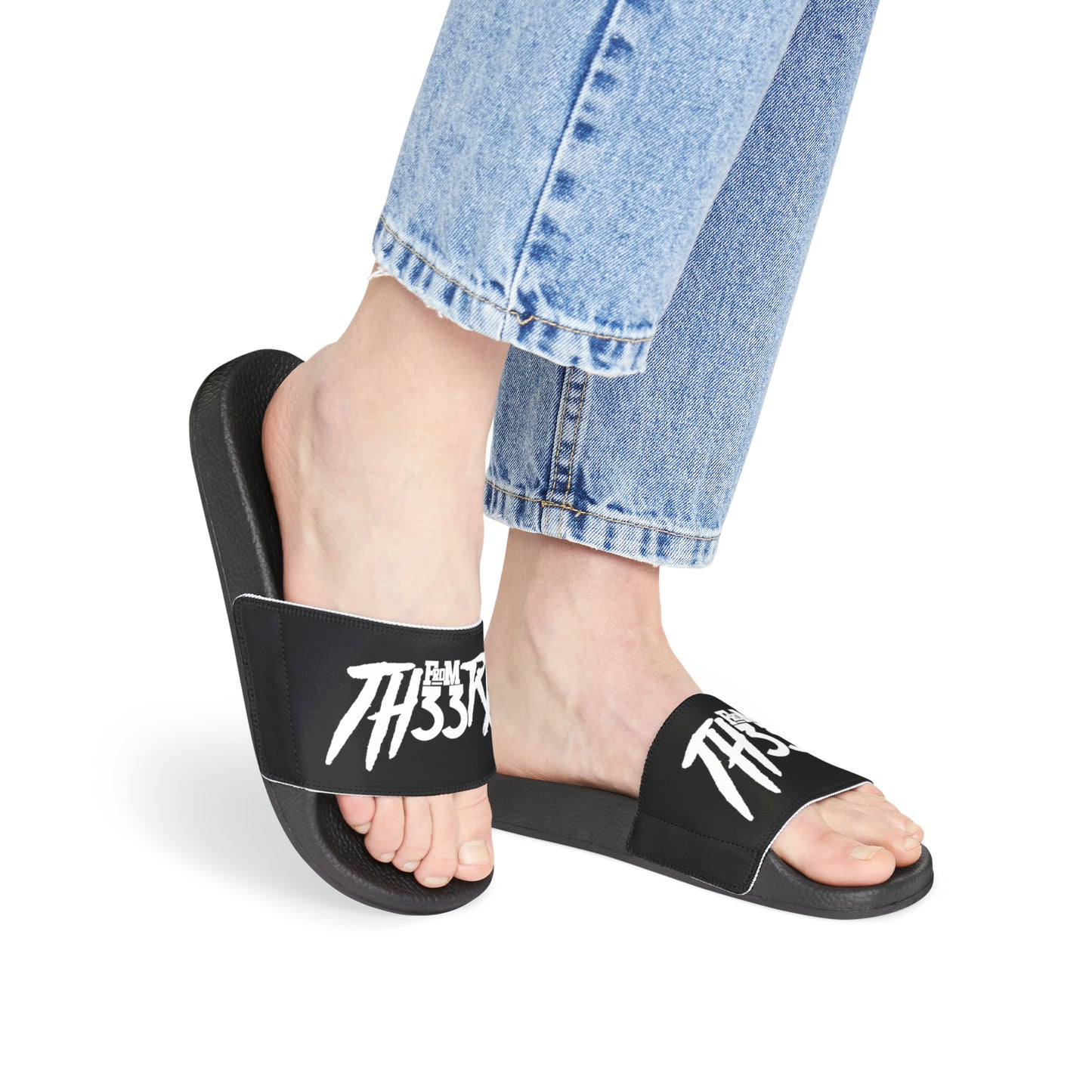 Fromth33rd Women's Slide Sandals Black/White